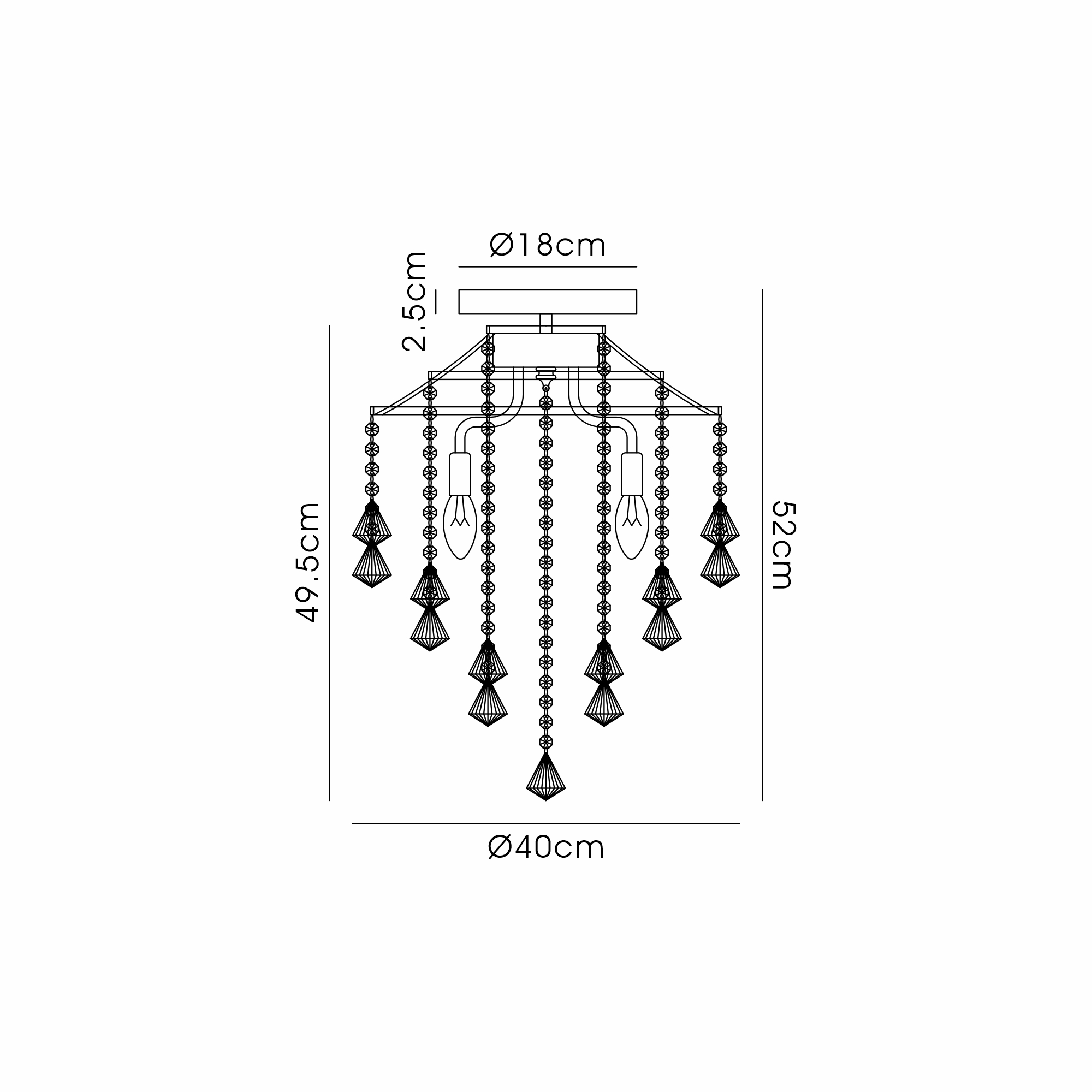 Inina French Gold Crystal Ceiling Lights Diyas Flush Crystal Fittings
